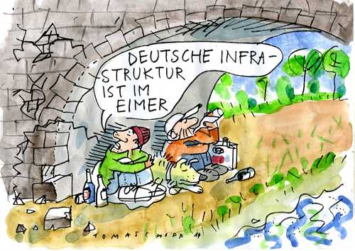 Cartoon: Infrastruktur (medium) by Jan Tomaschoff tagged staatsschulden,infrastruktur,staatsschulden,infrastruktur
