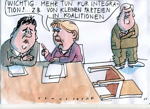 Cartoon: Integration (medium) by Jan Tomaschoff tagged groko,seehofer,groko,seehofer