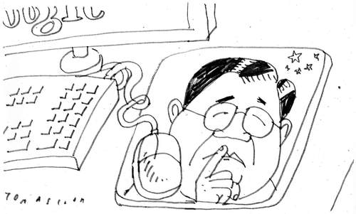 Cartoon: internet (medium) by Jan Tomaschoff tagged internet,google,internet,google,web,informationen,zensur,sperre