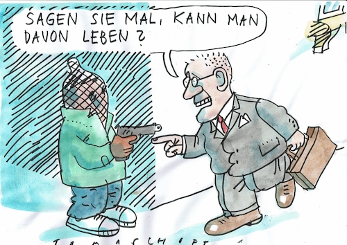 Cartoon: Job (medium) by Jan Tomaschoff tagged geld,job,kriminelle,geld,job,kriminelle