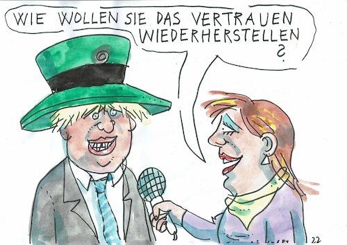 Cartoon: Johnson (medium) by Jan Tomaschoff tagged johnson,vertrauen,queen,johnson,vertrauen,queen