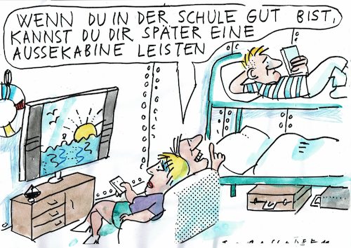 Cartoon: Kabine (medium) by Jan Tomaschoff tagged kreuzfahrt,tourismus,kreuzfahrt,tourismus