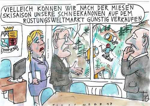 Cartoon: Kanonen (medium) by Jan Tomaschoff tagged schnee,klimaerwärmung,rüstung,waffen,schnee,klimaerwärmung,rüstung,waffen