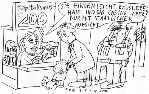 Cartoon: Kapitalismus-Zoo (medium) by Jan Tomaschoff tagged banken,finanzkrise