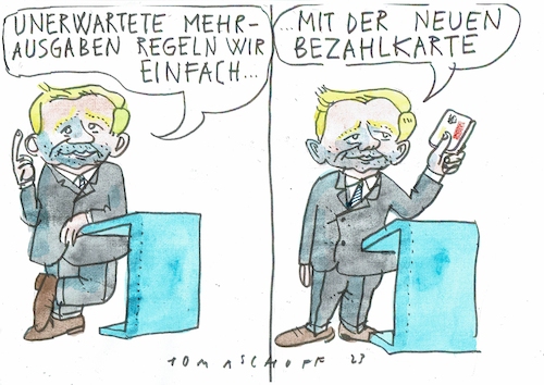 Cartoon: Karte (medium) by Jan Tomaschoff tagged lindner,schulden,haushalt,lindner,schulden,haushalt