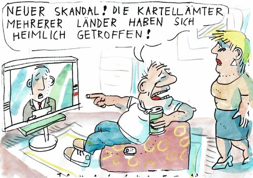 Cartoon: Kartell (medium) by Jan Tomaschoff tagged kartellamt,korruption,konzerne,kartellamt,korruption,konzerne