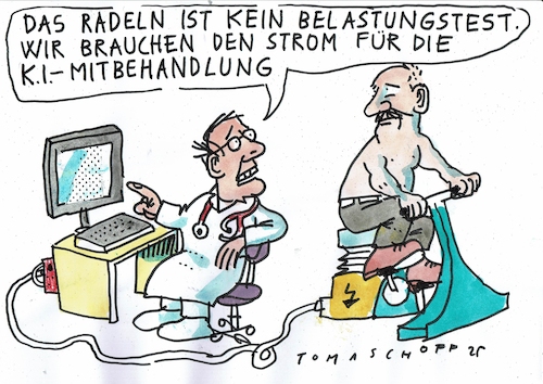 Cartoon: KI (medium) by Jan Tomaschoff tagged gesundheit,medizin,ki,strom,gesundheit,medizin,ki,strom