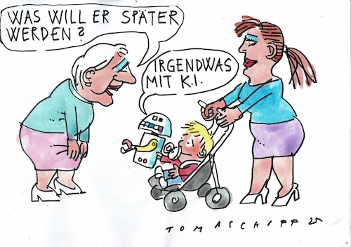 Cartoon: KI (medium) by Jan Tomaschoff tagged ki,kind,beruf,ki,kind,beruf