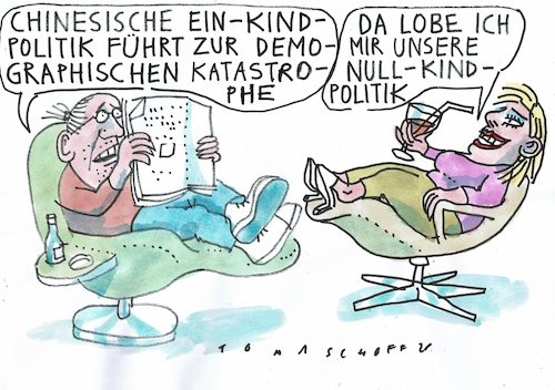Cartoon: Kind (medium) by Jan Tomaschoff tagged demografie,kinder,china,deutschland,demografie,kinder,china,deutschland