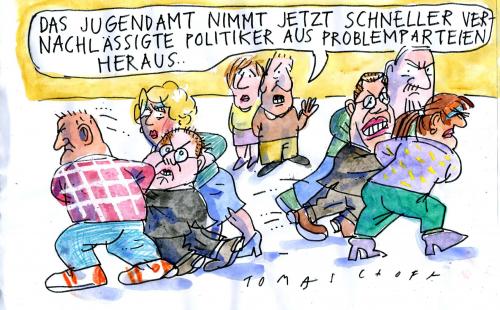 Cartoon: Kindergarten (medium) by Jan Tomaschoff tagged jugenamt,politiker,jugendamt,politiker,politik,sorgerecht,schlichten,familie,streit,krise,konflikt