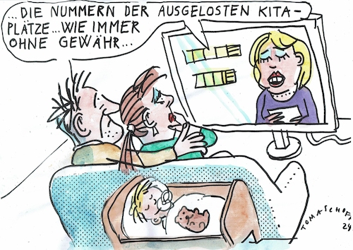 Cartoon: Kita (medium) by Jan Tomaschoff tagged kitaplatz,mangel,fachkräftemangel,betreuung,kitaplatz,mangel,fachkräftemangel,betreuung