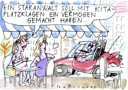 Cartoon: Kitaanwalt (medium) by Jan Tomaschoff tagged kitaplatz,kitaplatz