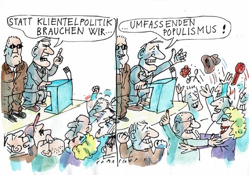 Cartoon: Klientelpolitik (medium) by Jan Tomaschoff tagged populismus,politiker,populismus,politiker