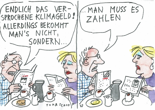 Cartoon: Klimageld (medium) by Jan Tomaschoff tagged klimageld,haushalt,finanzen,klimageld,haushalt,finanzen