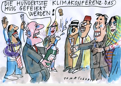 Cartoon: Klimakonferenz (medium) by Jan Tomaschoff tagged klimakonferenz