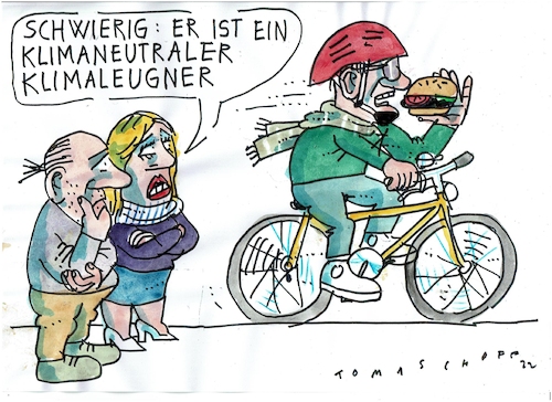 Cartoon: Klimaleugner (medium) by Jan Tomaschoff tagged klima,verkehr,ernährung,klima,verkehr,ernährung