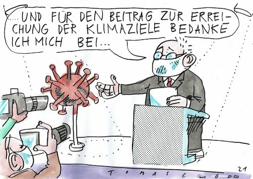 Cartoon: Klimaziele (medium) by Jan Tomaschoff tagged corona,shutdown,wirtschaft,klima,corona,shutdown,wirtschaft,klima