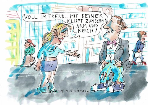 Cartoon: Kluft (medium) by Jan Tomaschoff tagged armut,reichtum,armut,reichtum