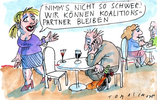 Cartoon: Koalition (medium) by Jan Tomaschoff tagged trennung,beziehung,trennung,beziehung,liebe