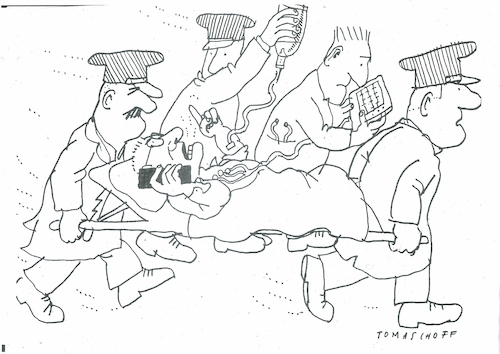 Cartoon: Kommunikation (medium) by Jan Tomaschoff tagged stress,medien,kommunikation,herz,stress,medien,kommunikation,herz