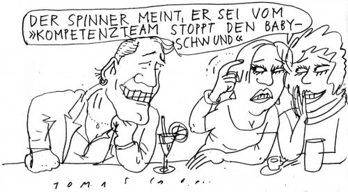 Cartoon: Kompetenz (medium) by Jan Tomaschoff tagged kompetenzteam,babyschwund,geburtenrate