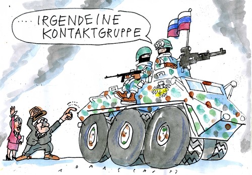 Cartoon: Komtaktgruppe Ukraine (medium) by Jan Tomaschoff tagged ukraine,kontaktgruppe,kontaktgruppe,ukraine
