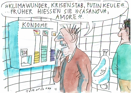 Cartoon: Kondome (medium) by Jan Tomaschoff tagged geburtenrate,verhütung,krisen,geburtenrate,verhütung,krisen