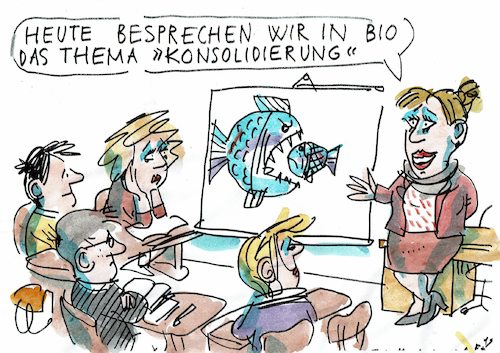 Cartoon: Konsolidierung (medium) by Jan Tomaschoff tagged markt,konkurrenz,monopol,markt,konkurrenz,monopol