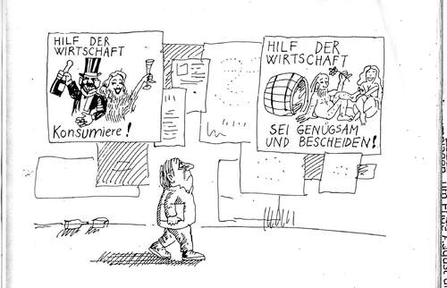 Cartoon: konsum (medium) by Jan Tomaschoff tagged konsum,konsumieren,wirtschaft,kaufen,konsum,wirtschaft,kaufen,handel,konsumieren,konsument,shopping,geld,wirtschaftskrise,finanzkrise,bescheidenheit,sparen