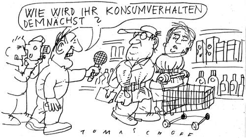 Cartoon: Konsumverhalten (medium) by Jan Tomaschoff tagged konsum,konsum,konsumgesellschaft,shopping,einkaufen,supermarkt,verhalten,konsumverhalten