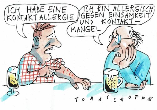 Cartoon: Kontakte (medium) by Jan Tomaschoff tagged kontakte,einsamkeit,kontakte,einsamkeit