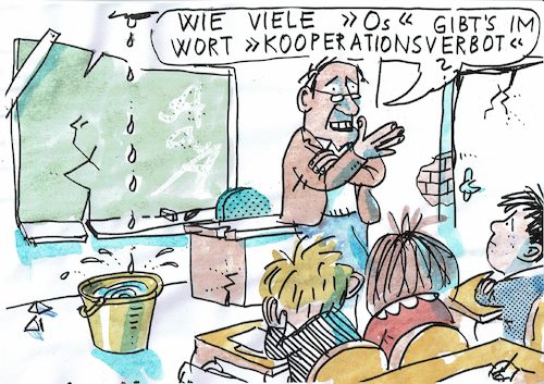 Cartoon: Kooperationsverbot (medium) by Jan Tomaschoff tagged schule,bildung,föderalismus,schule,bildung,föderalismus