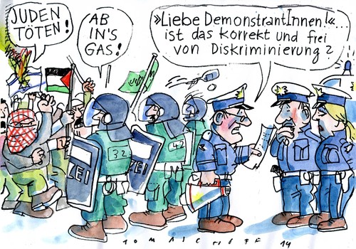Cartoon: korrekt! (medium) by Jan Tomaschoff tagged antisemitismus,antisemitismus