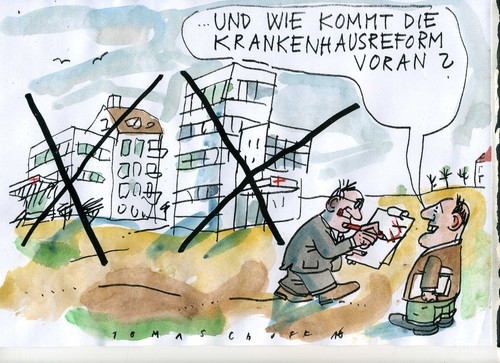 Cartoon: Krankenhausreform (medium) by Jan Tomaschoff tagged gesundheit,geld,klinik,gesundheit,geld,klinik