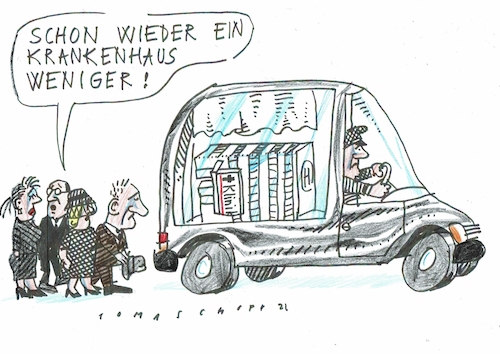Cartoon: Krankenhaussterben (medium) by Jan Tomaschoff tagged krankenhaus,kosten,gesundheit,krankenhaus,kosten,gesundheit