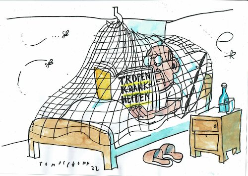 Cartoon: Krankheit (medium) by Jan Tomaschoff tagged tropenkrankheiten,mücken,tropenkrankheiten,mücken
