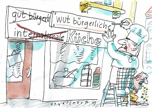 Cartoon: Küche (medium) by Jan Tomaschoff tagged küche,toleranz,chauvinismus,küche,toleranz,chauvinismus