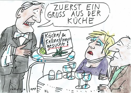 Cartoon: Küche (medium) by Jan Tomaschoff tagged gastronomie,fachkräftemangel,gastronomie,fachkräftemangel