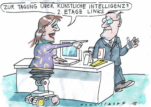 Cartoon: künstlich (medium) by Jan Tomaschoff tagged künstliche,intelligenz,roboter,künstliche,intelligenz,roboter