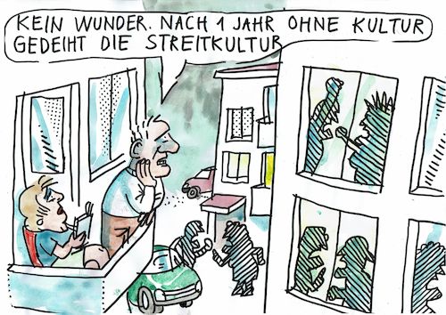 Cartoon: Kultur (medium) by Jan Tomaschoff tagged corona,shutdown,streit,corona,shutdown,streit