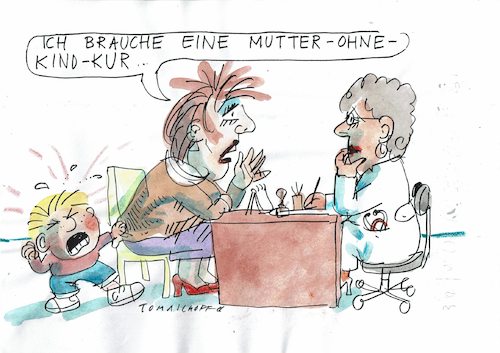 Cartoon: Kur (medium) by Jan Tomaschoff tagged stress,erziehung,kinder,stress,erziehung,kinder