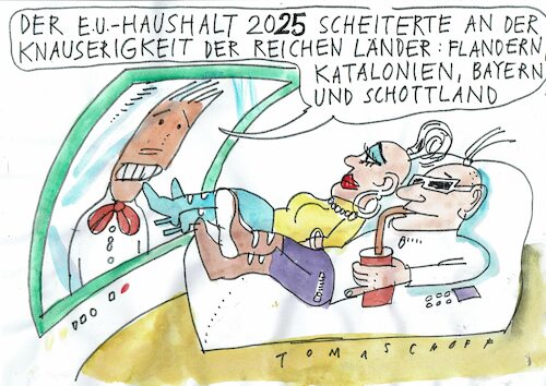 Cartoon: Länder (medium) by Jan Tomaschoff tagged haushalt,eu,separatisten,haushalt,eu,separatisten