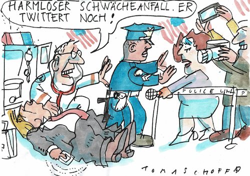 Cartoon: Lebenszeichen (medium) by Jan Tomaschoff tagged trump,twitter,trump,twitter