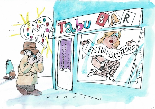 Cartoon: Leistungskürzung (medium) by Jan Tomaschoff tagged sozialabgaben,krankenversicherung,pflegeversicherung,rente,defizit,sozialabgaben,krankenversicherung,pflegeversicherung,rente,defizit