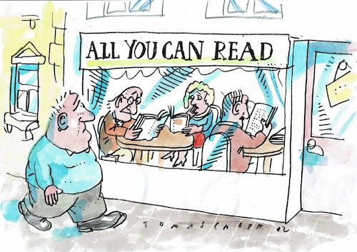 Cartoon: Lesen (medium) by Jan Tomaschoff tagged bildung,hunger,bildung,hunger