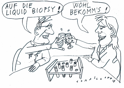 Cartoon: liquid biopsy (medium) by Jan Tomaschoff tagged gesundheit,labor,test,biopsie,gesundheit,labor,test,biopsie
