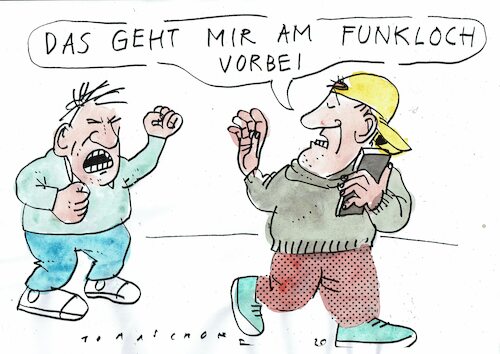 Cartoon: Loch (medium) by Jan Tomaschoff tagged handy,kommunikation,handy,kommunikation