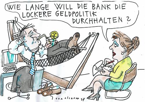 Cartoon: locker (medium) by Jan Tomaschoff tagged banken,geldschwemme,banken,geldschwemme
