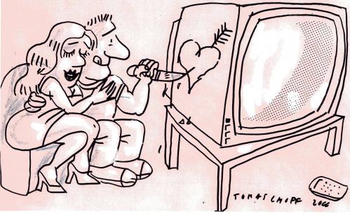 Cartoon: Love (medium) by Jan Tomaschoff tagged love,tv,media,home