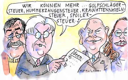 Cartoon: Luxussteuern (medium) by Jan Tomaschoff tagged spd,luxussteuern,reichensteuer